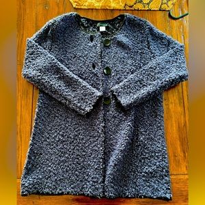 Creation L blue textured long cardigan size 10